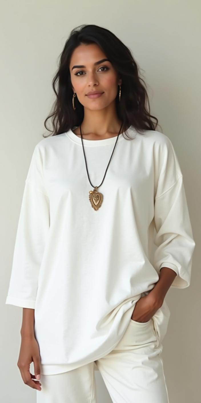 3/4 Sleeve Oversized T-shirt