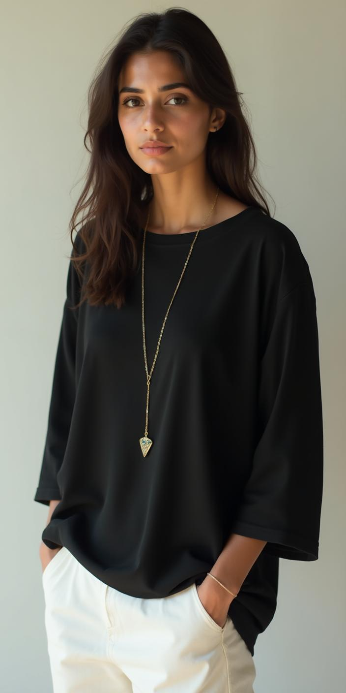 3/4 Sleeve Oversized T-shirt