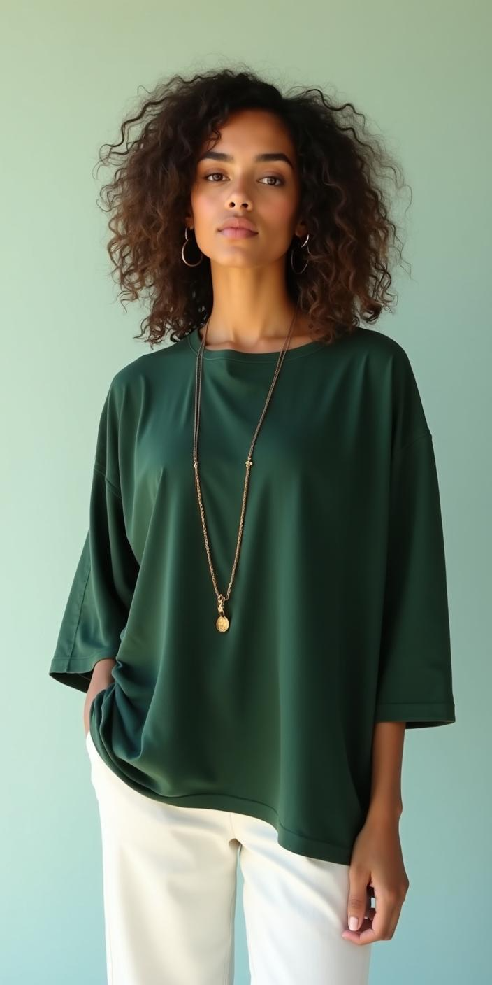 3/4 Sleeve Oversized T-shirt