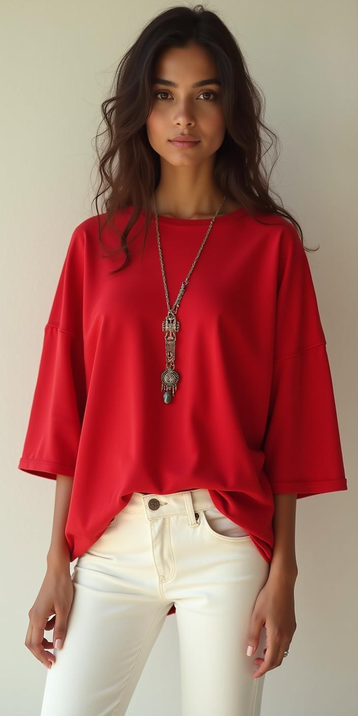 3/4 Sleeve Oversized T-shirt