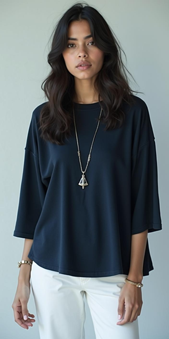 3/4 Sleeve Oversized T-shirt